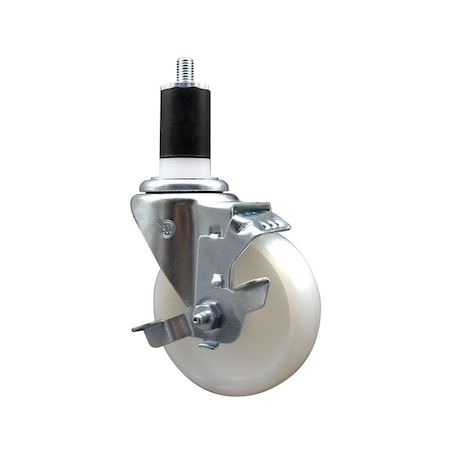 Service Caster 4'' Nylon Swivel 1-1/2'' Expanding Stem Caster with Brake SCC-EX20S414-NYS-TLB-112